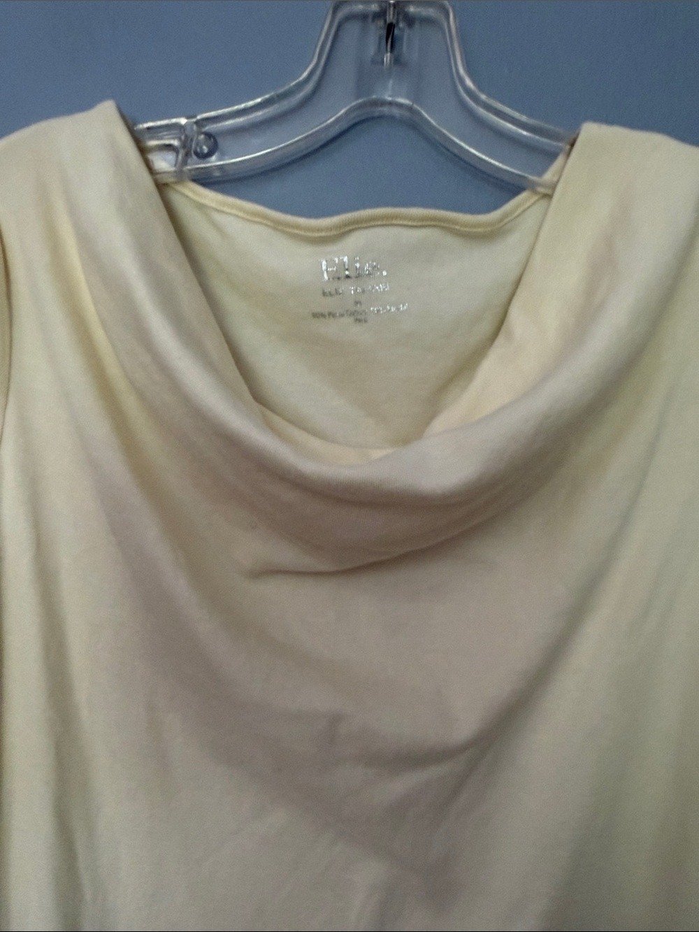 Elie Tahari Cream Cowl Neck Top Pima Cotton Blend Short Sleeve Minimalist Sz M - Picture 4 of 7